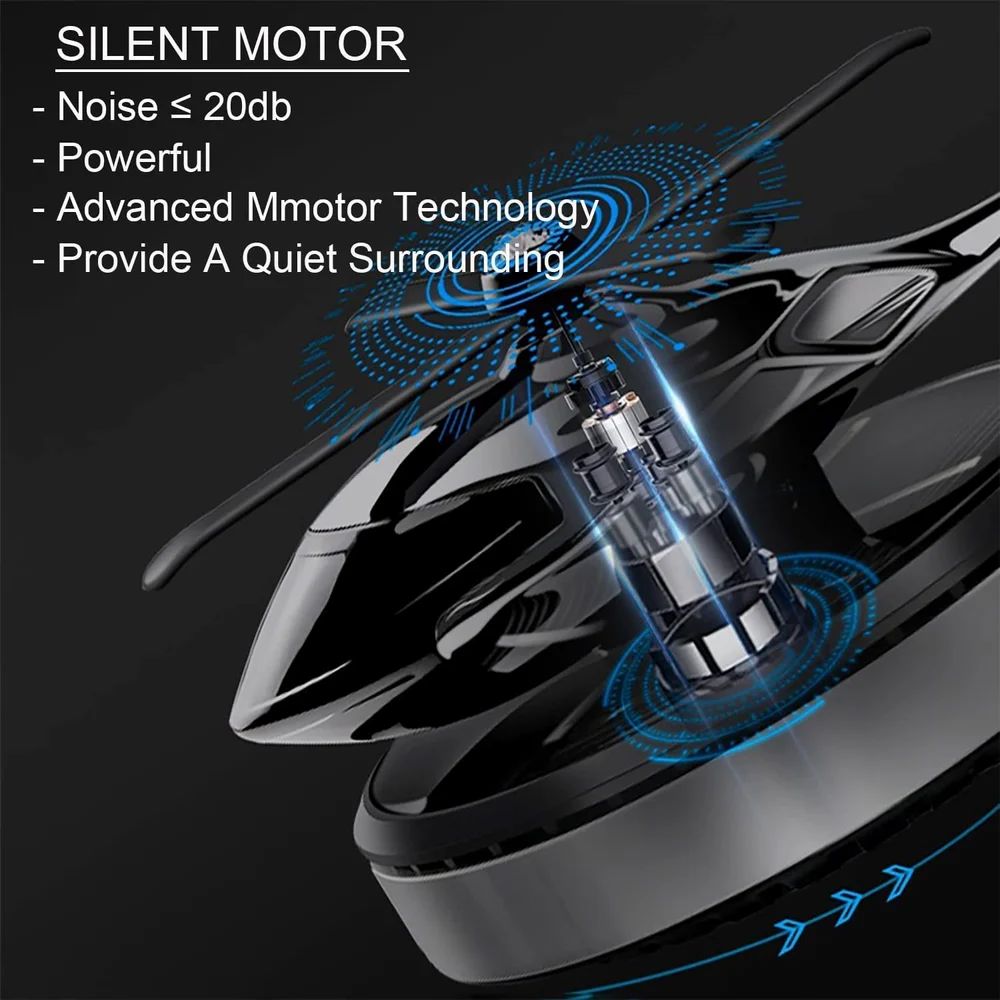 Solar-Powered Rotating Helicopter Car Air Freshener – Stylish Dashboard Perfume Diffuser
