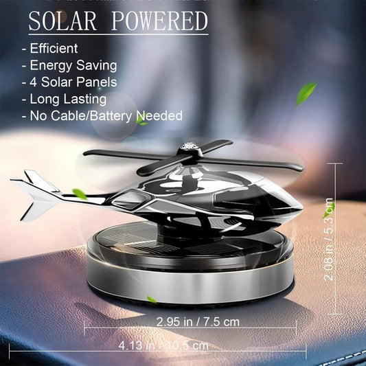 Solar-Powered Rotating Helicopter Car Air Freshener – Stylish Dashboard Perfume Diffuser